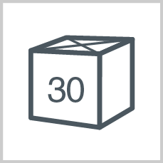 Packets/rolls per box/polybag: 30