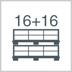 Boxes/polybags per pallet: 16 + 16