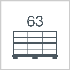 Boxes/polybags per pallet: 63