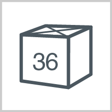 Packets/rolls per box/polybag: 36
