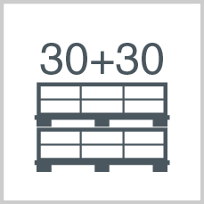 Boxes/polybags per pallet: 30 + 30