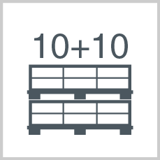 Boxes/polybags per pallet: 10 + 10